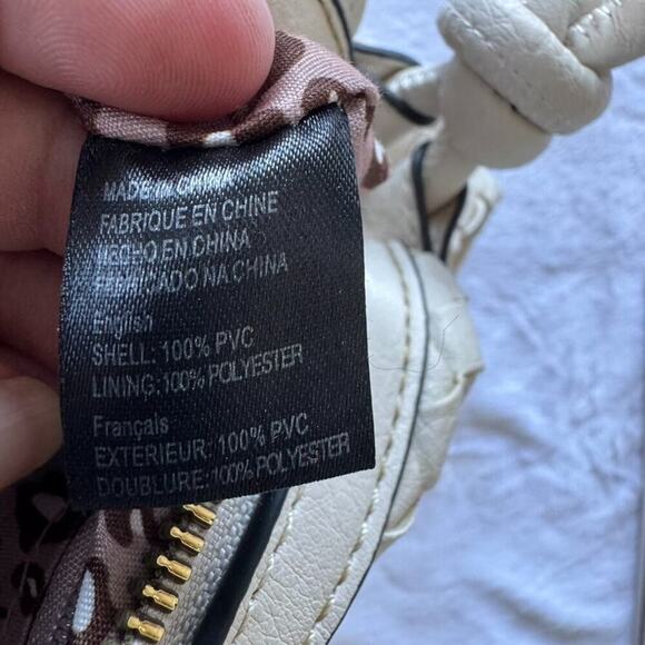 Isabelle Cream Vegan Woven Leather Slim Crossbody Shoulder Handbag - Picture 2 of 9